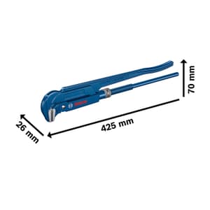 Bosch 17 Inch / 420 mm Sanitary Corner Pipe Wrench (90° Jaw Position), 1 600 A02 W3V