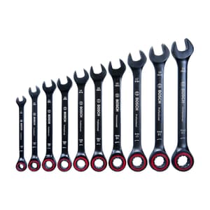 Bosch 10 Pcs Ratchet Black Spanner Set, 1 600 A01 6BU