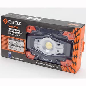 Groz 10W Heavy Duty Rechargeable COB Work Light With Built-In Power Bank, LED/550