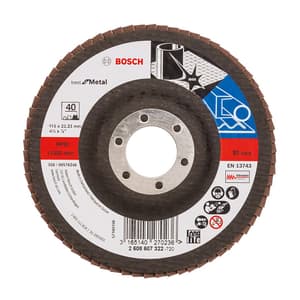 Bosch 115 mm / 40 Grit X571 Flap Disc (Pack Of 10 Pcs), 2 608 607 322