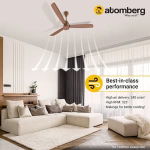 Atomberg Renesa Alpha 1200 mm BLDC Motor 3 Blade Ceiling Fan (Brown)