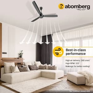 Atomberg Renesa Alpha 1200 mm BLDC Motor 3 Blade Ceiling Fan (Black)