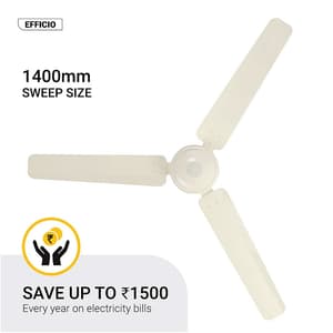 Atomberg Efficio 1400 mm Energy Efficient Ceiling Fan With BLDC Motor & Remote (Ivory)