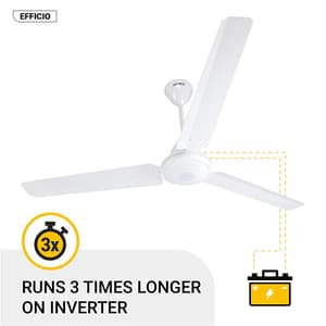 Atomberg Efficio 1400 mm Energy Efficient Ceiling Fan With BLDC Motor & Remote (White)