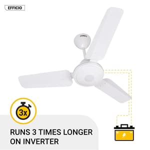 Atomberg Efficio 900 mm Energy Efficient Ceiling Fan With BLDC Motor & Remote (White)
