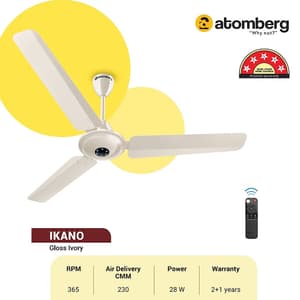 Atomberg Ikano 1200 mm Energy Efficient Ceiling Fan With BLDC Motor & Remote (Ivory)