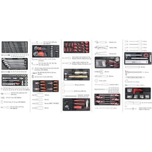 Yato 7 Drawers Roller Cabinet with Tools (141 Pcs), YT-55291