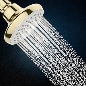 Kohler Complementary Single Function Shower Head With Shower Arm & Flange In French Gold Finish, K-16356IN-A-AF