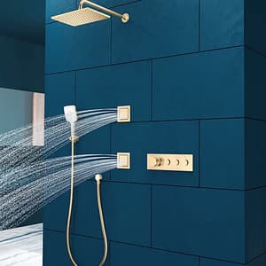 Kohler Watertile 54 Nozzle Square Body Spray With Soothing Spray In French Gold Finish, K-8002IN-AF