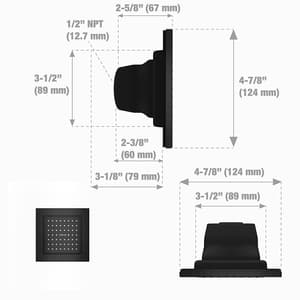 Kohler Watertile 54 Nozzle Square Body Spray With Soothing Spray In Matte Black Finish, K-8002IN-BL
