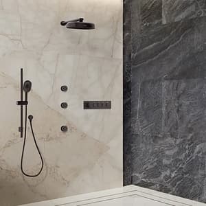 Kohler Statement Round Adjustable Deep Massage Body Spray In Matte Black Finish, K-26299IN-BL
