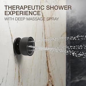 Kohler Statement Round Adjustable Deep Massage Body Spray In Matte Black Finish, K-26299IN-BL