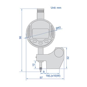 Insize 0 - 5 mm / 0.2 inch Digital Height Gauge, 2146-4B