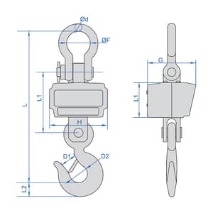 Insize 2000 kg Electronic Crane Scale, 8204-CS2T