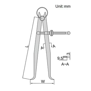 Insize 300 mm / 12 inch Inside Spring Caliper, 7261-300