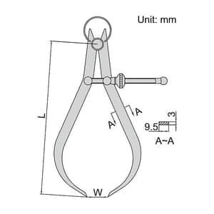Insize 150 mm / 6 inch Outside Spring Caliper, 7262-150