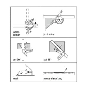 Insize 300 mm Combination Square Set, 2278-180