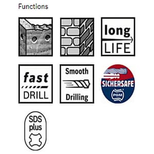 Bosch 20 x 300 mm SDS Plus-5 Drill Bits, 1 618 596 262