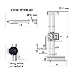 Insize 0 - 600 mm Dial Height Gauge, 1351-600