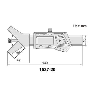 Insize 0-20 mm / 0-0.787 inch Digital Chamfer Gage, 1537-20