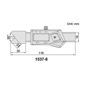 Insize 0-8 mm / 0-0.315 inch Digital Chamfer Gage, 1537-8