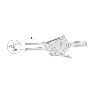 Insize 95 - 115 mm Internal Dial Caliper Gages (Jaw Length 120 mm), 2321-115