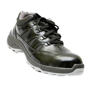 Hillson Dual Density TFP Sole Synthetic Leather Swag Safety Shoes - Steel Toe (Black & Grey), Swag-1905