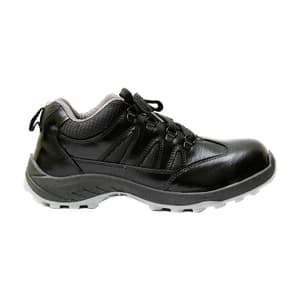 Hillson Dual Density TFP Sole Synthetic Leather Swag Safety Shoes - Steel Toe (Black & Grey), Swag-1905