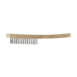 Hogert 4 Rows Stainless Steel Wire Brush with Wooden Handle, HT3B624