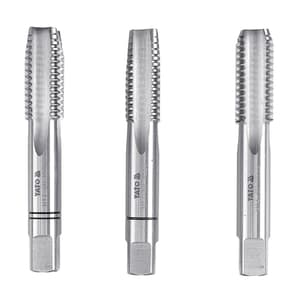 Yato Metric Standard Thread M16 x 2.0 Pitch HSS M2 Hand Taps (Set of 3 Pcs), YT-2941