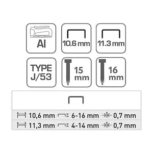 Hogert J-Type Staple Gun For 6 - 16 mm Staples, HT2C004