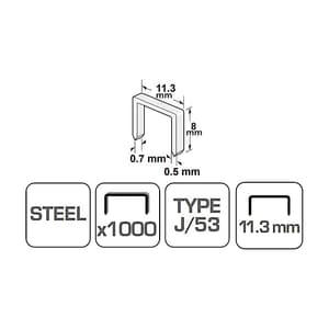Hogert 8 mm Staples (Pack of 1000 Pcs), HT2C052