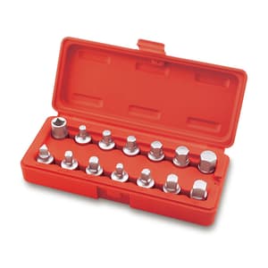 Toptul 14 Pcs 3/8 Inch Sq. Drive Master Oil Drain Plug Key Set, JGAI1402