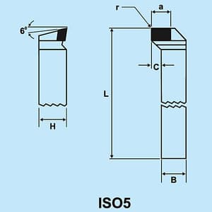 Zenstar 140 mm Length / ISO 5 (126) Cranked Facing Tool (Right Hand), 126-2525
