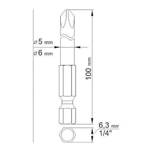 Yato 100 mm Length Phillips Head Screwdriver Bits (Pack of 2 Pcs), YT-0488