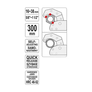 Yato 300 mm / 12 inch Quick Change Pipe Wrench, YT-22005