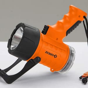 Groz 7W LED (Rechargeable) Waterproof Spotlight With 400 Mtr Beam Range (Multimode), LED/402