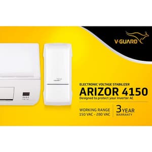V-Guard 150-280V Electronic Voltage Stabilizer Upto 1.5 Ton or 18000 BTU/Hour, Arizor 4150
