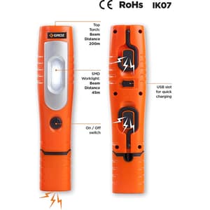 Groz 3W / 360° Swivel Rechargeable Work Light (Multi-Function), LED/360