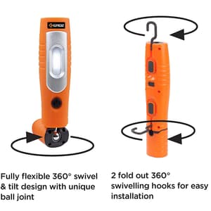 Groz 3W / 360° Swivel Rechargeable Work Light (Multi-Function), LED/360