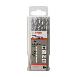 Bosch 6.30 x 101 mm HSS Metal Drill Bits (Pack of 10 Pcs), 2 608 585 498