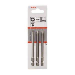Bosch PH2 x 89 mm Length Phillips Extra Hard Screwdriver Bits (Pack of 3 Pcs), 2 607 001 535