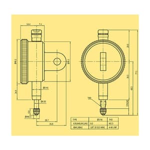 Baker 0.25 inch Mechanical Plunger Type Dial Gauge (Model 40), K42