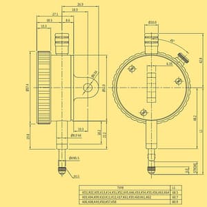 Baker 5.0 mm Mechanical Plunger Type Dial Gauge (Model 56), K03