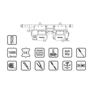 Makita 640 mm Length 3 Pouch Tool Belt Set, E-15229
