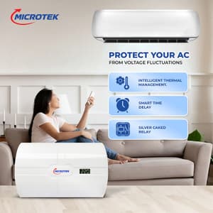 Microtek Smart EM 5130+ 130-300V Automatic Voltage Stabilizer for Air Conditioners (A.C.) upto 2.0 Ton, 899-490-5130