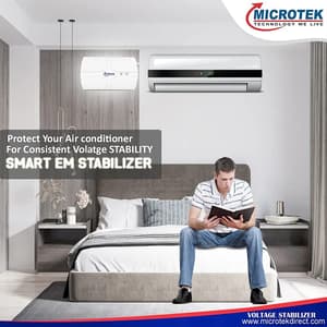 Microtek Smart EM 5170+ 170–270V Automatic Voltage Stabilizer for Air Conditioners (A.C.) upto 2.0 Ton, 899-490-5170