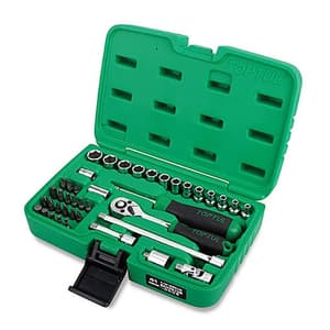Toptul 41 Pcs Professional Grade 1/4 Inch Sq. Drive 6PT Flank Socket Set, GCAI4101 