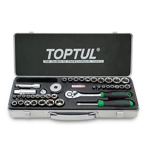 Toptul 40 Pcs 1/4 & 3/8 Inch Sq. Drive 6PT Socket Set, GCAD4004