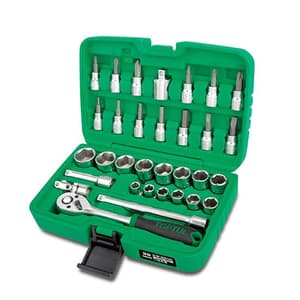Toptul 32 Pcs  Professional Grade 3/8 Inch Sq. Drive 6PT Flank Socket Set, GCAI3201